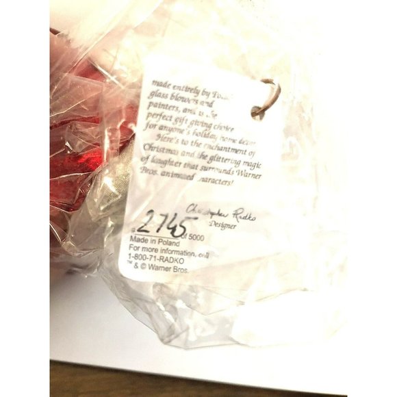 Christopher Radko "Sylvester and Tweety" Ornaments -Set of 2 *Limited Edition* - Picture 4 of 5